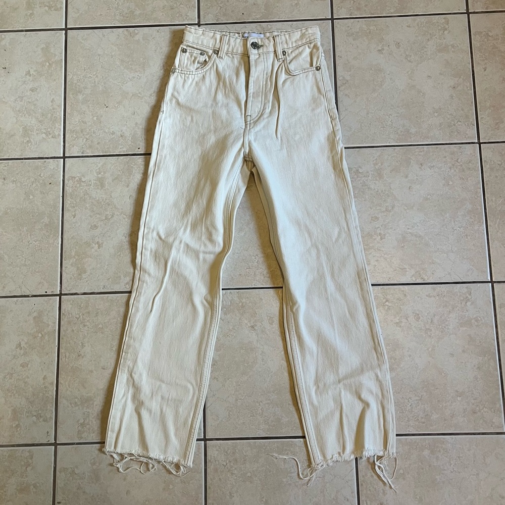 Zara White straight leg jeans